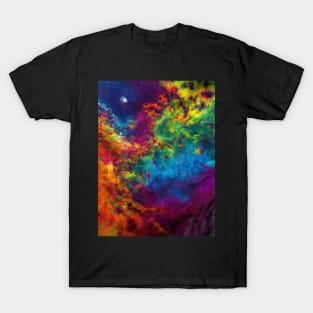 Psychedelic Multicolored Dye Galaxy T-Shirt